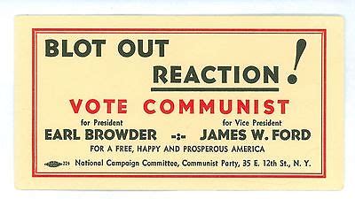 Vintage 1936 Communist Party USA President Earl Browder Political ...