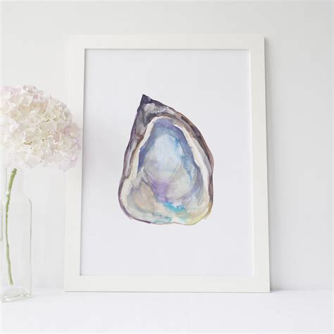 Watercolor Oyster Painting Art Print or Canvas | Jetty Home