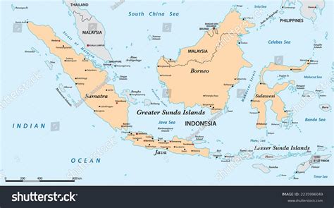 Mapa de las islas del Gran: vector de stock (libre de regalías) 2235996049 | Shutterstock