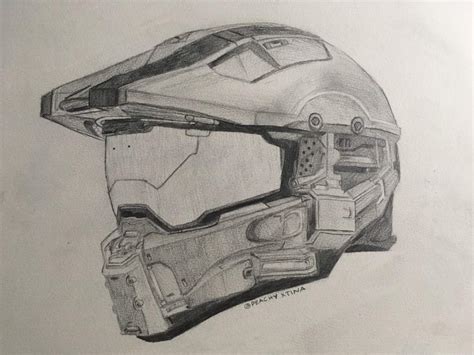 Halo Master Chief Helmet Drawing at PaintingValley.com | Explore ...