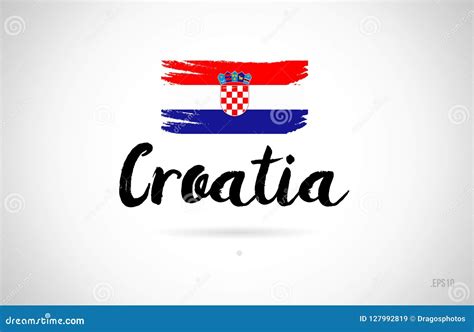 Croatia Country Flag Concept with Grunge Design Icon Logo Stock Vector ...