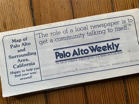 Vintage 1970s Street Map of Palo Alto California From Palo Alto Weekly ...