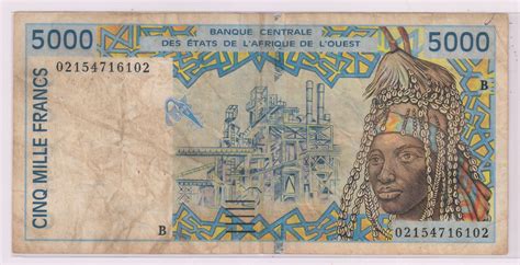 BENIN , West African States - 5000 Francs currency note - KB Coins & Currencies