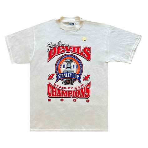 Buy Vintage 2000 Deadstock New Jersey Devils Stanley Cup Tee 'White ...