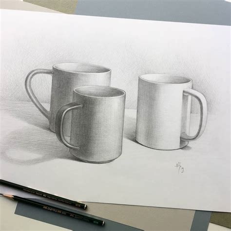 3d cup portrait shading drawing – Artofit