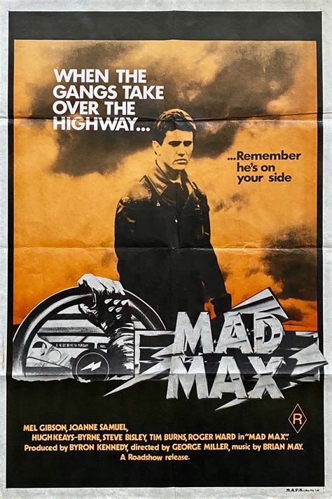 Original Mad Max Film Poster - George Miller - Mel Gibson - Orange Style