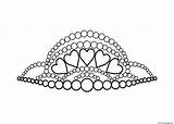 Crown Coloring Tiara Princess Pages Outline Drawing Clipart Girls  sketch template
