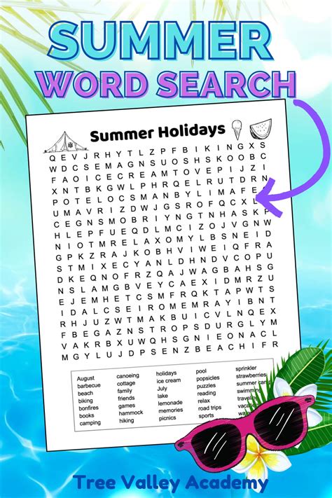 Summer Holidays Word Search - Tree Valley Academy