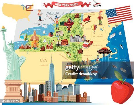 Cartoon Map Of New York High-Res Vector Graphic - Getty Images