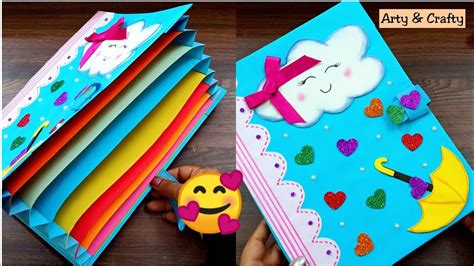 How to make File Folder/ How to make Handmade Folder / Folder File Decoration idea / Book ...