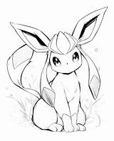 Cute Glaceon Coloring Pages Free PDF Printables  Sunny sketch template