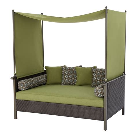 Better Homes & Gardens Providence Outdoor Daybed with Canopy, Green - Walmart.com | Outdoor ...