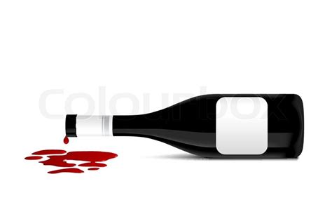 Illustration of wine bottle that spill ... | Stock vector | Colourbox