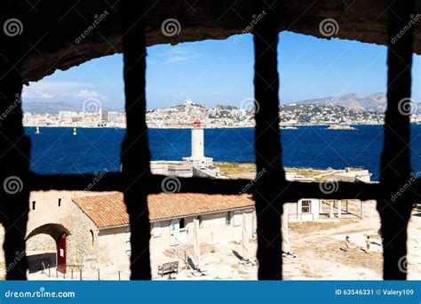 View from Chateau D If Prison Cell. in the Background, Marseille ...