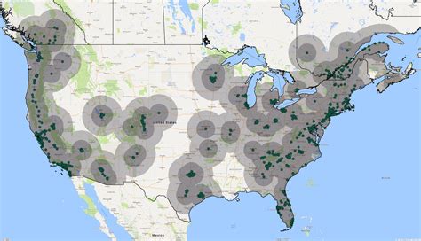 CCS DC fast charger coverage map