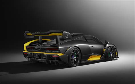 Download wallpapers McLaren Senna, Carbon Theme, MSO, 2019, carbon hypercar, black yellow Senna ...