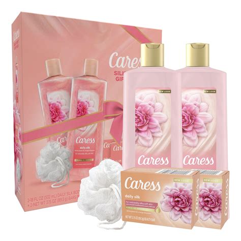 ($12 Value) Caress Silky Soft Holiday Gift Set (Body Wash x 2, Bar Soap ...