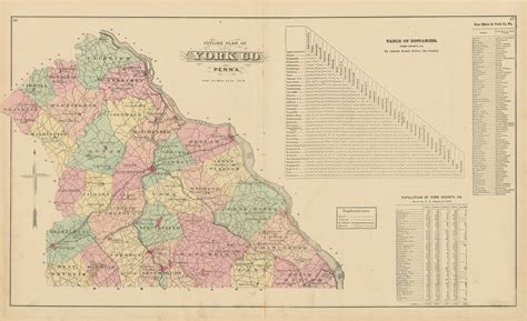 YORK COUNTY, Pennsylvania 1876 Map - Replica or Genuine ORIGINAL