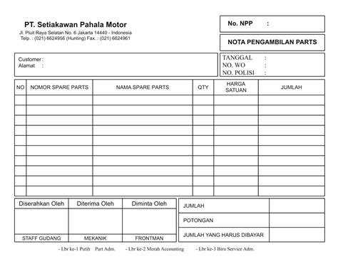 Contoh Kwitansi Penjualan Motor – Roda2Part