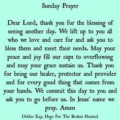 29 Best Sunday Prayers images | Sunday prayer, Prayers, Morning prayers