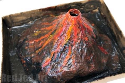 How to Make a Papier Mache Erupting Volcano for the Science Fair - Red ...