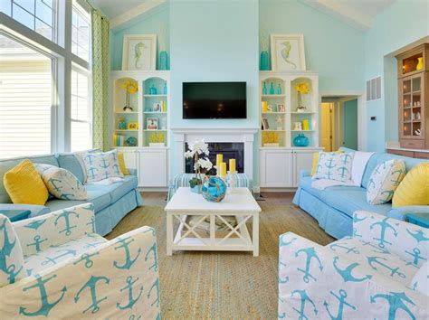 26 Coastal Rooms in Bold Colors | Coastal room, Coastal living rooms, Beach living room