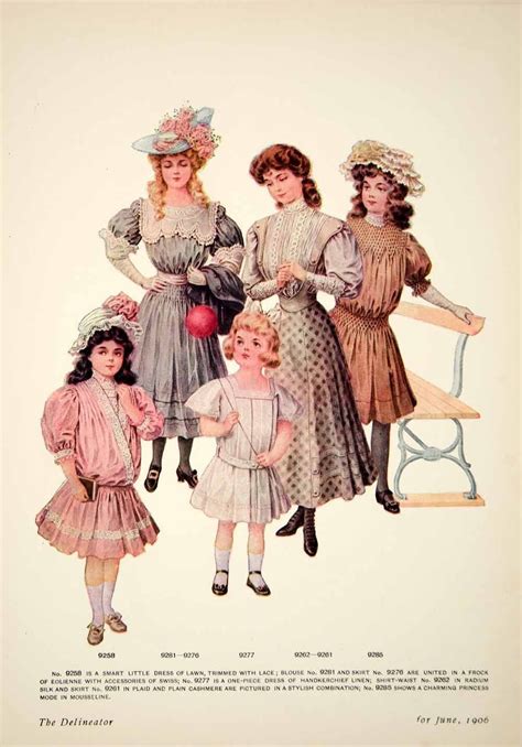 1906 Photolithograph Delineator Edwardian Clothing Style Children Girl ...