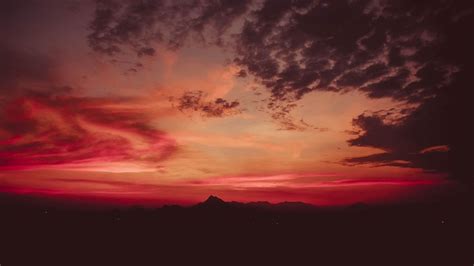 Wallpaper sunset, mountains, clouds, sky hd, picture, image