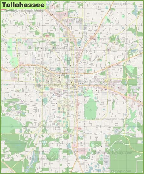 Large detailed map of Tallahassee