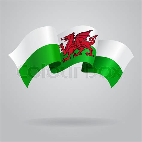 Welsh waving Flag. Vector illustration ... | Stock vector | Colourbox