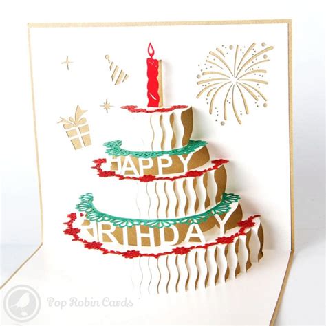 Birthday Cake with Candles 3D Pop-Up Birthday Greeting Card | £4.75 ...