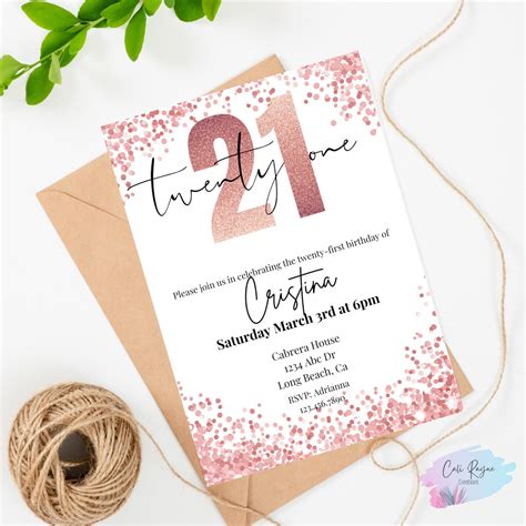 21st birthday invitation personalized printable digital | Etsy