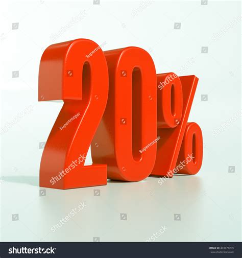 Red 20 3d Percentage Sign On Stock Illustration 493871209 - Shutterstock