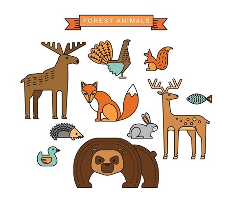 Vector illustrations of forest animals. 304650 Vector Art at Vecteezy