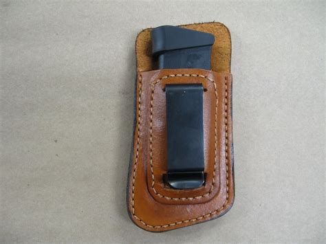 Amazon.com : Glock 42 380 Leather IWB Inside Waistband Magazine Mag Pouch CCW TAN USA : Sports ...