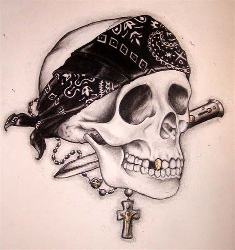 Gangsta Skull by TheBlackRabbit on deviantART | Bull skull tattoos, Indian skull tattoos, Skull ...