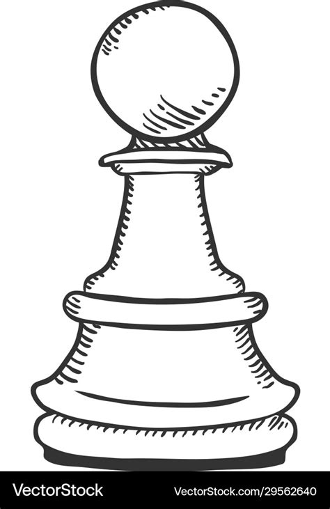 Single sketch - chess pawn figure Royalty Free Vector Image