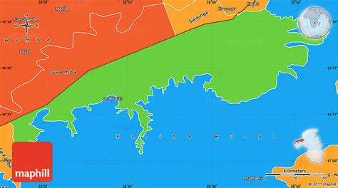 Political Simple Map of Lake Kariba