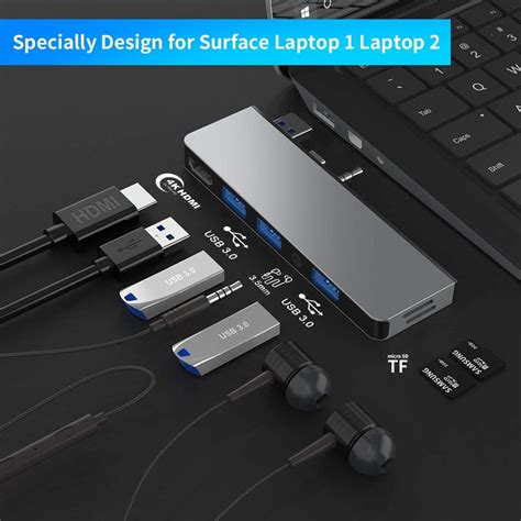 Surface Laptop 1 Laptop 2 USB Hub Docking Station with: Amazon.co.uk: Electronics