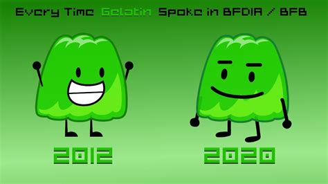 Every time Gelatin spoke in BFDIA / BFB! [Evolution of Gelatin's Voice ...