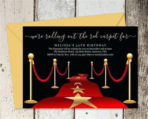 Image result for hollywood party decorations | Red carpet invitations, Red carpet invitations ...