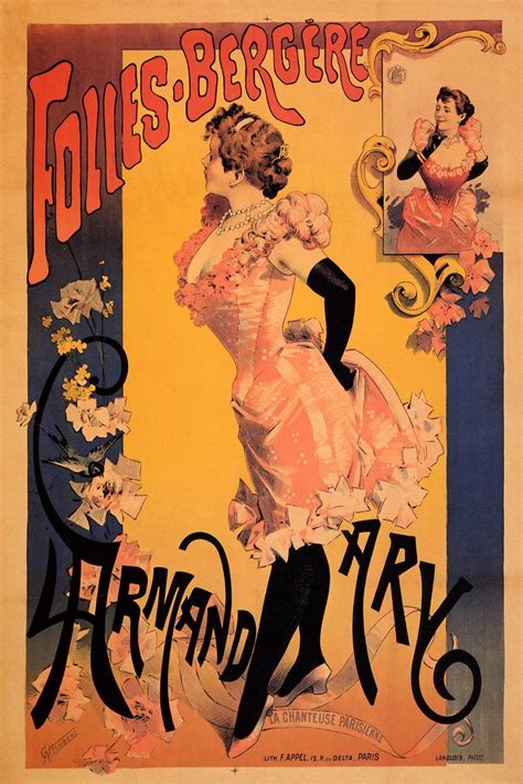 Folies Bergere Artist Dress Theater Show Cabaret France French Vintage Poster – Poster | Canvas ...