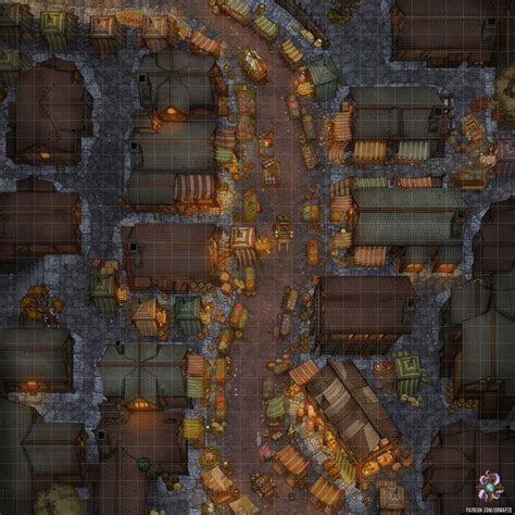 City Market Battle Map for Dungeons & Dragons and Pathfinder