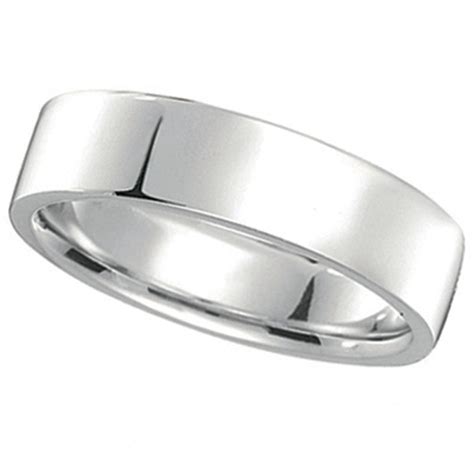 950 Palladium Wedding Band Plain Ring Flat Comfort-Fit for Men 5 mm - UB66