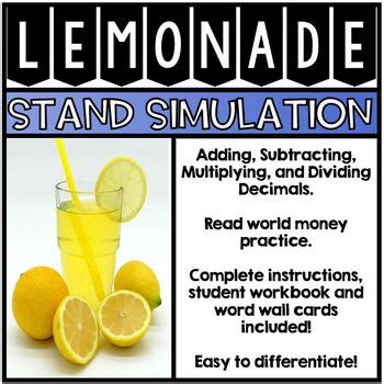 Lemonade Stand Simulation - Adding, Subtracting, and Multiplying Decimals