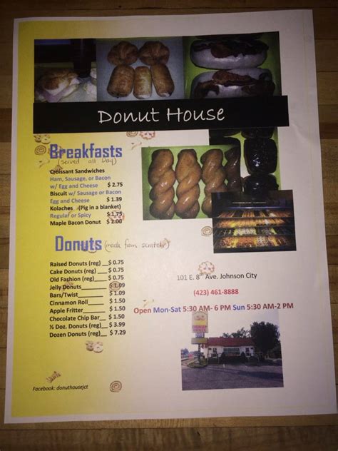 Donut House Menu, Menu for Donut House, Johnson City, Johnson City - Urbanspoon/Zomato