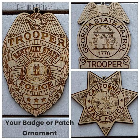 Tennessee State Trooper Personalized Police Badge Ornament or - Etsy