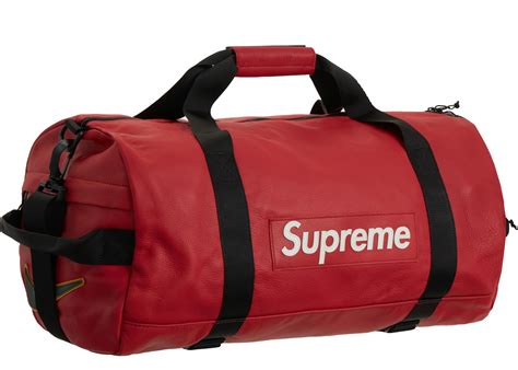 Supreme Nike Leather Duffle Bag Red - FW19