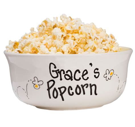 Hand Painted Personalized Popcorn Bowl Large Ceramic Pop Corn