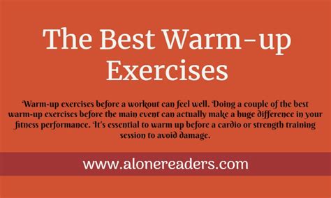 The Best Warm-up Exercises - AloneReaders.com